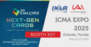 Promotional banner for ICMA Expo 2025 in Orlando, featuring next-gen card technologies and Booth 627