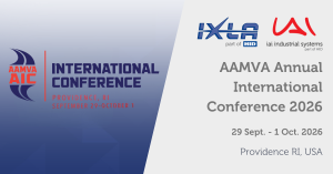 Join IXLA and IAI Industrial Systems at the AAMVA Annual International Conference 2026, September 29–October 1 in Providence, Rhode Island. AAMVA Annual International Conference 2026 banner showing event dates, location in Providence, Rhode Island, and logos of IXLA and IAI Industrial Systems, part of HID.