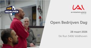 Deelnemers tijdens een bedrijfsbezoek bij IAI Industrial Systems tijdens de Open Bedrijven Dag in Veldhoven.